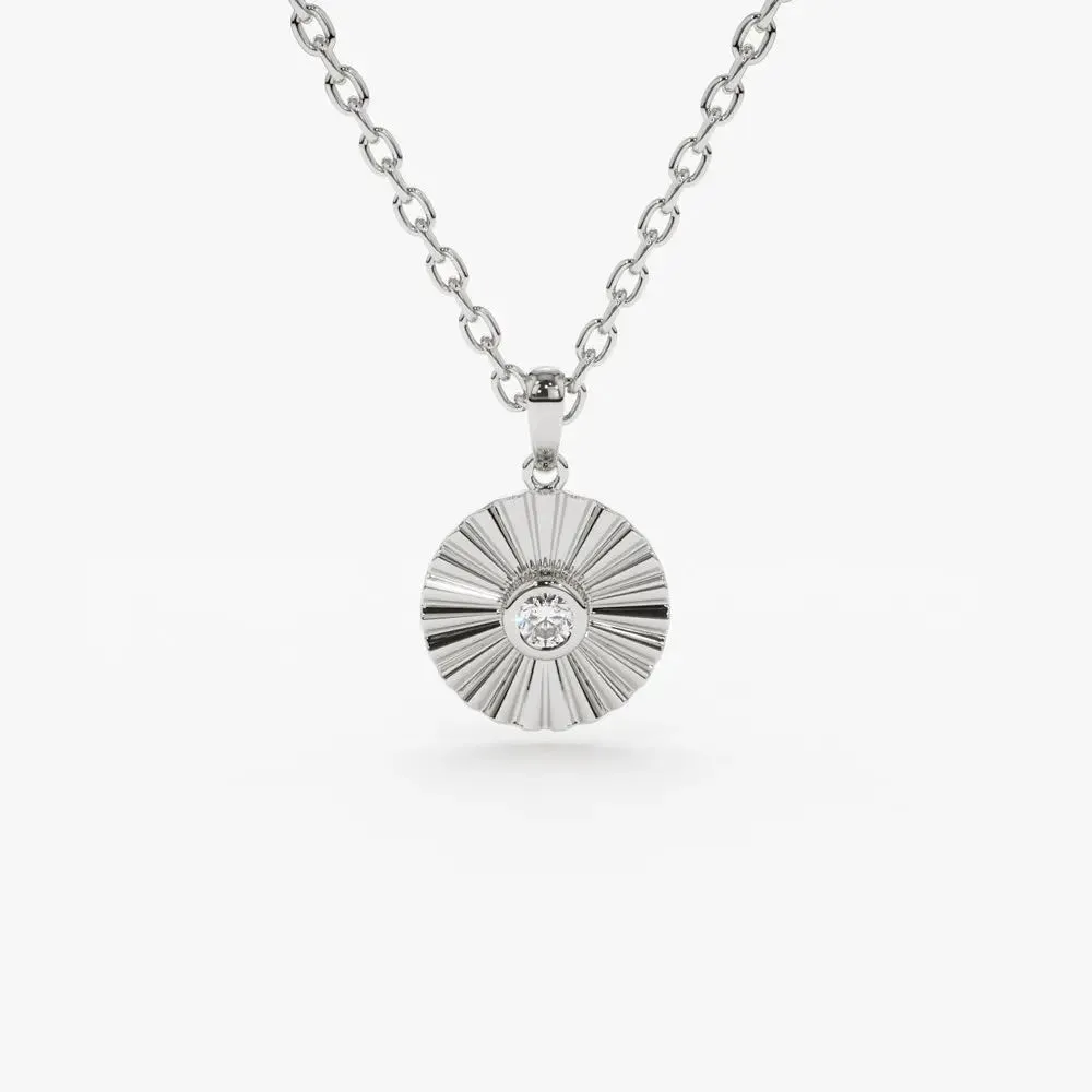 0.07CTW Bezel Set Diamond Ballerina Disc Necklace