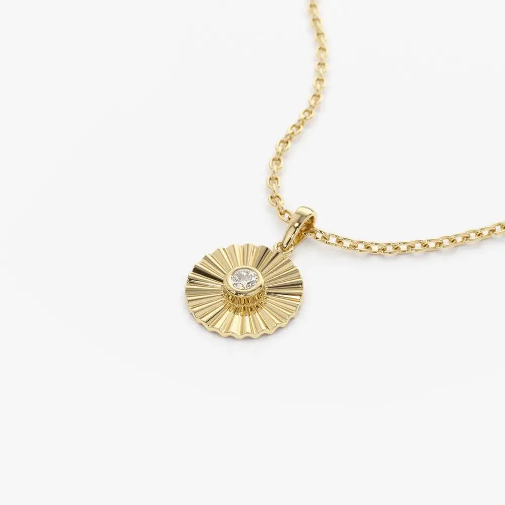 0.07CTW Bezel Set Diamond Ballerina Disc Necklace