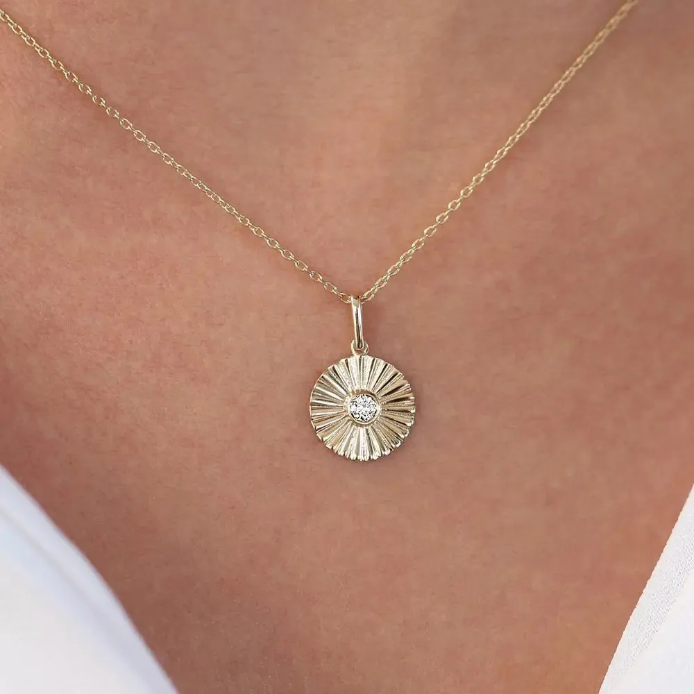 0.07CTW Bezel Set Diamond Ballerina Disc Necklace