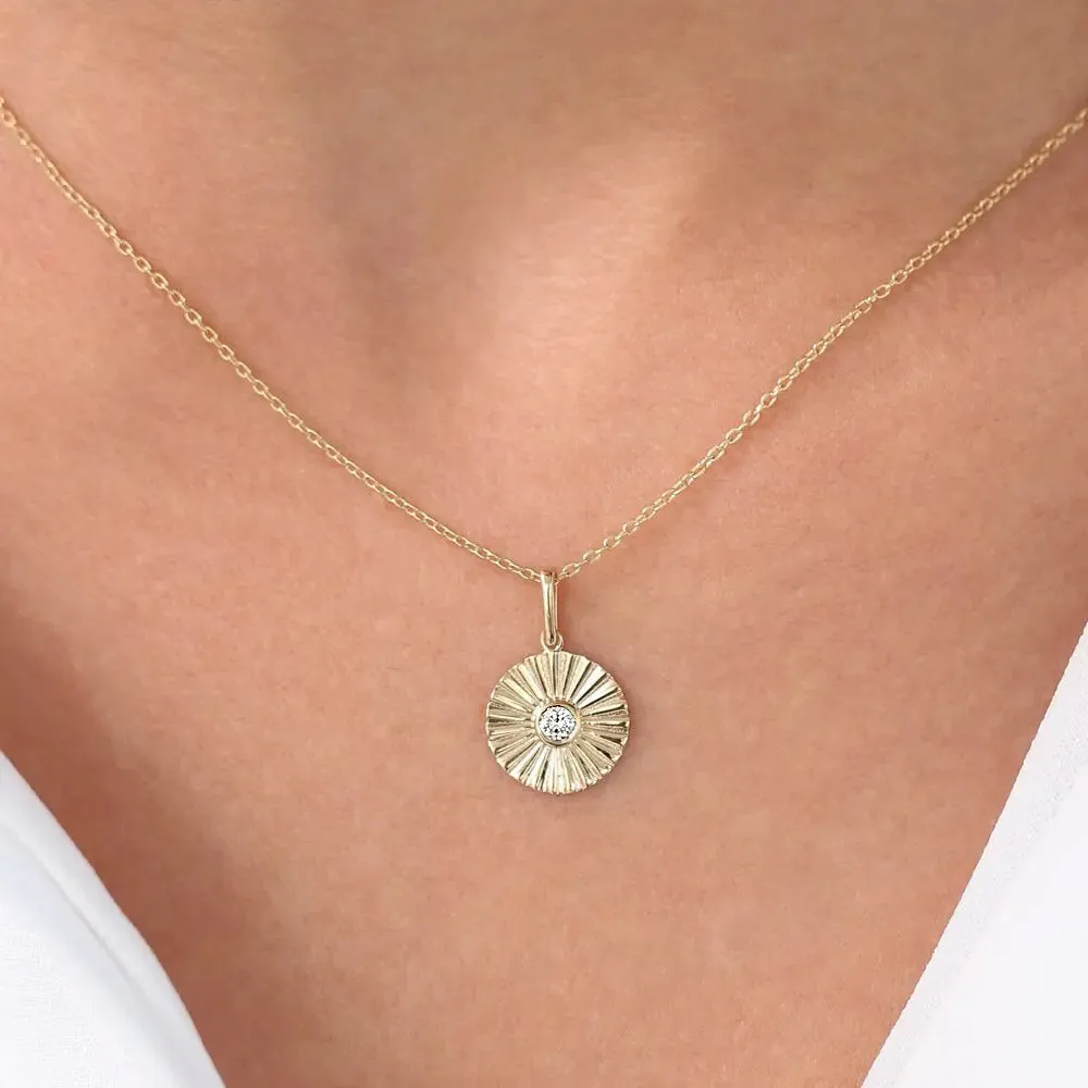 0.07CTW Bezel Set Diamond Ballerina Disc Necklace