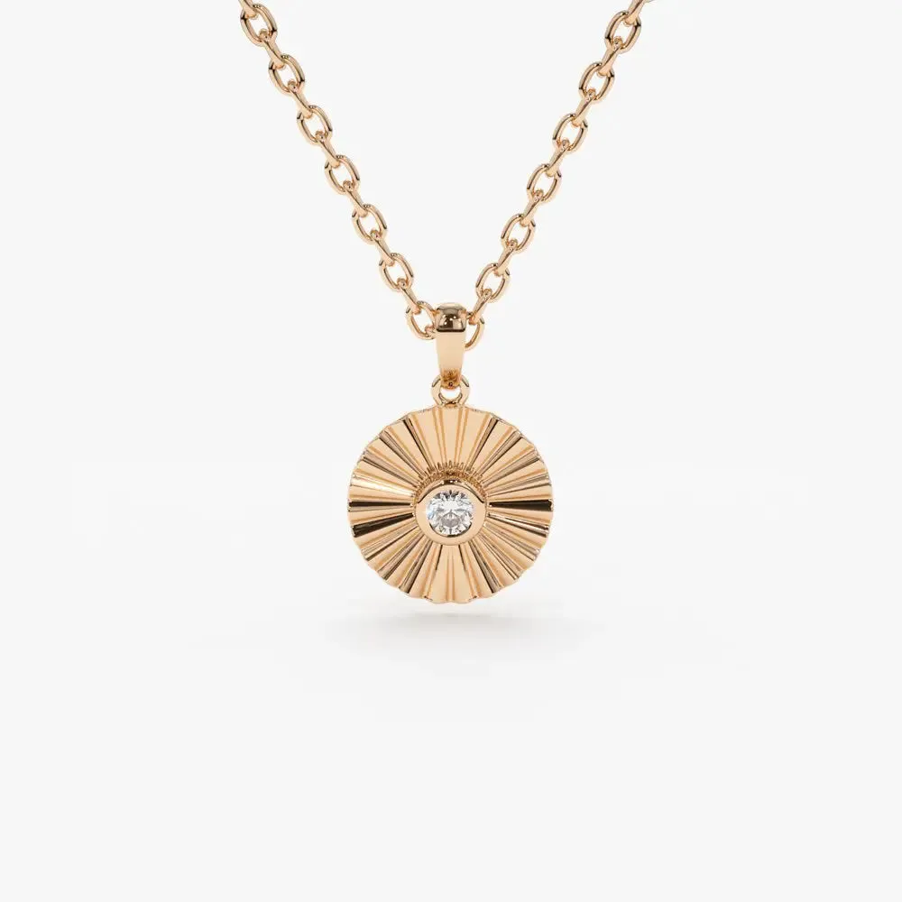 0.07CTW Bezel Set Diamond Ballerina Disc Necklace