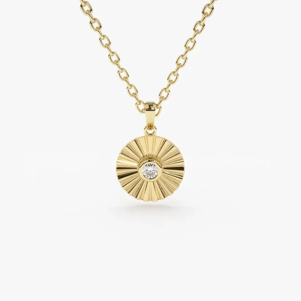 0.07CTW Bezel Set Diamond Ballerina Disc Necklace