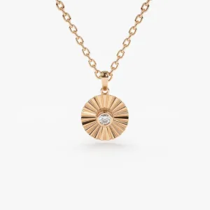 0.07CTW Bezel Set Diamond Ballerina Disc Necklace