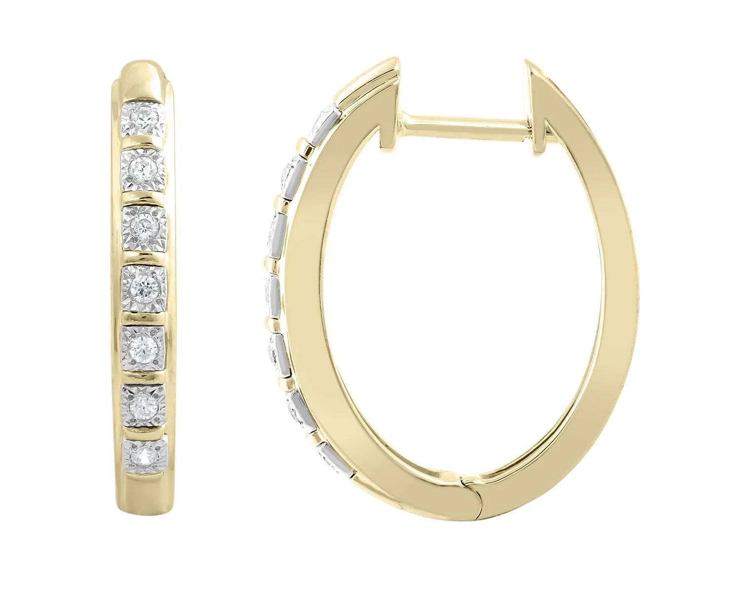 0.10ct Diamond Huggie Earrings In 9Ct Yellow Gold