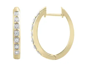 0.10ct Diamond Huggie Earrings In 9Ct Yellow Gold