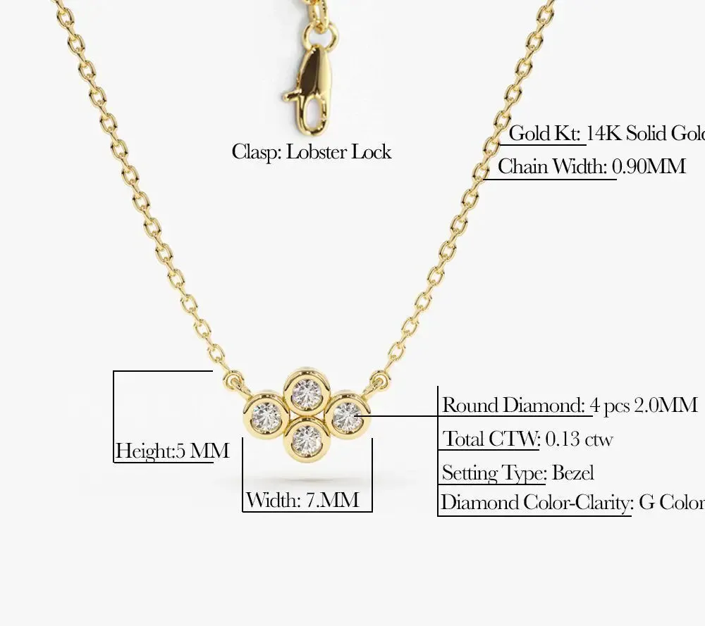0.13CTW Four Stone Diamond Necklace