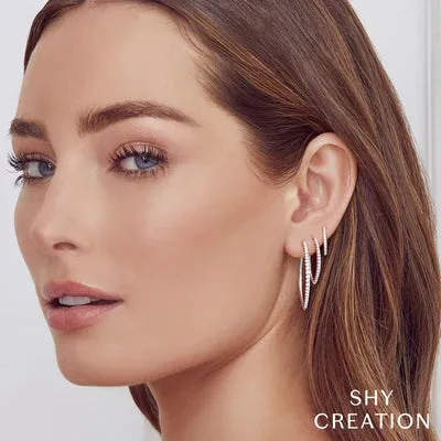 0.15ctw Diamond V Hoop Earring