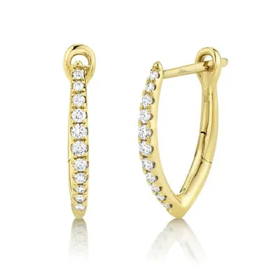 0.15ctw Diamond V Hoop Earring