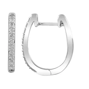 0.25ct Diamond Huggie Earrings In 9Ct White Gold