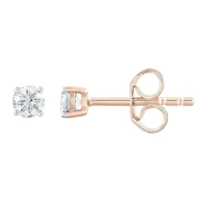 0.25ct Diamond Stud Earrings In 9Ct Rose Gold