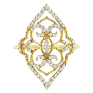 10K Yellow Gold Diamond Cocktail Ring (1/2 cttw, I1-I2 Clarity, H-I Color)