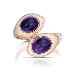 118.13 Carat Amethyst and Diamond Hinged Bangle Bracelet