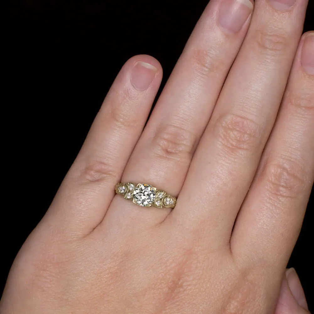 1.24ct GIA CERTIFIED OLD EUROPEAN CUT DIAMOND ENGAGEMENT RING VINTAGE INSPIRED
