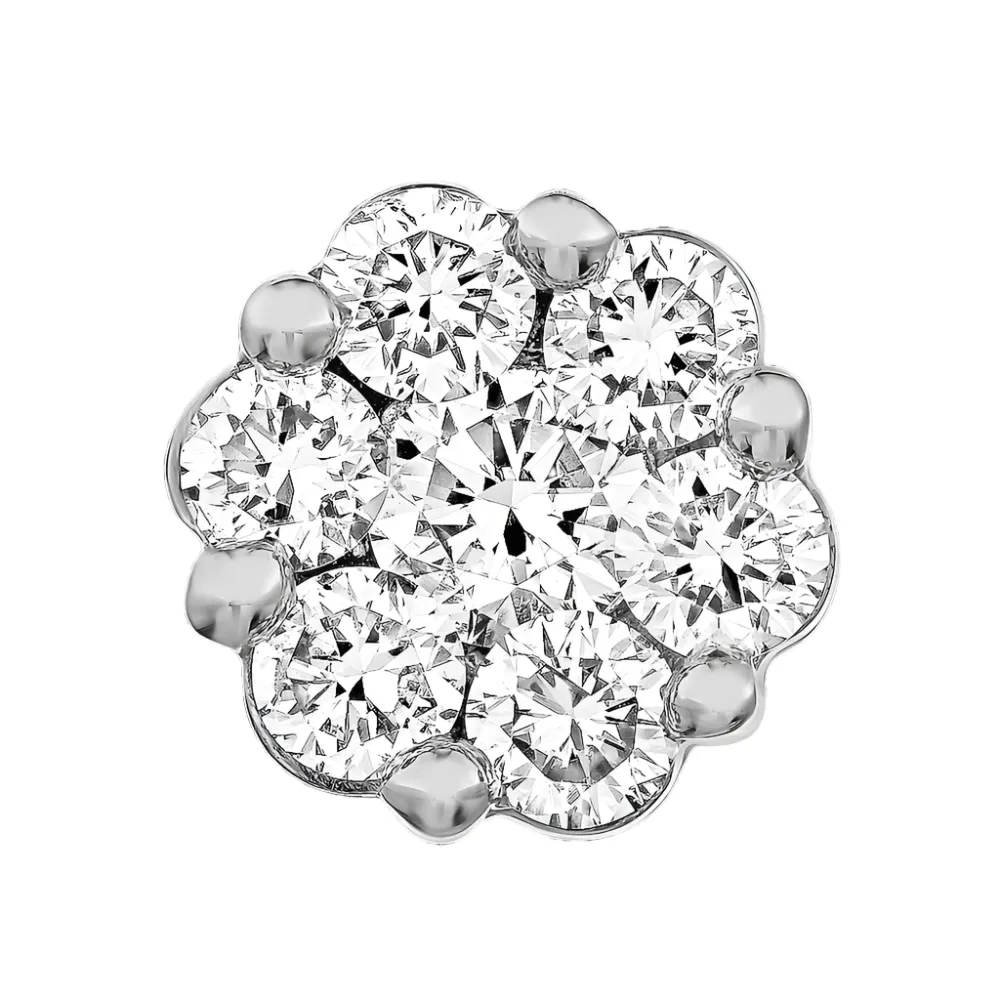 1/3ctw Flower Diamond Cluster Stud Earrings