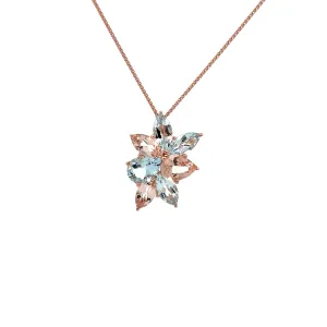 14 Karat Rosé Cluster Gemstone Pendant