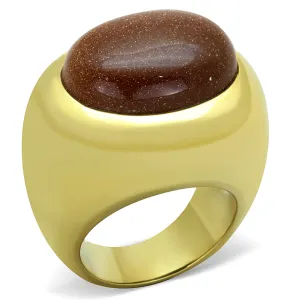14K Gold Ion Plated Stainless Steel Synthetic Twinkling Cocktail Fashion Ring Size 5-10
