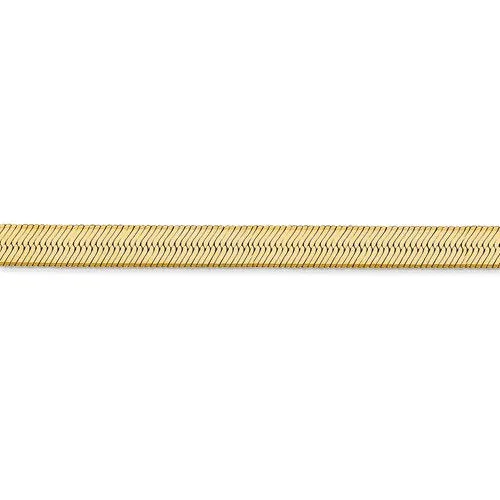 14k Yellow Gold 5.5mm Silky Herringbone Bracelet Anklet Choker Necklace Pendant Chain