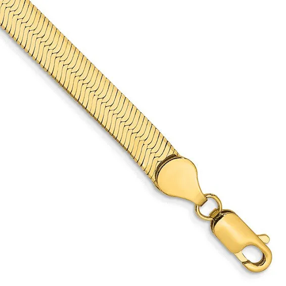14k Yellow Gold 5.5mm Silky Herringbone Bracelet Anklet Choker Necklace Pendant Chain