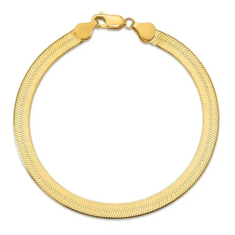 14k Yellow Gold 5.5mm Silky Herringbone Bracelet Anklet Choker Necklace Pendant Chain