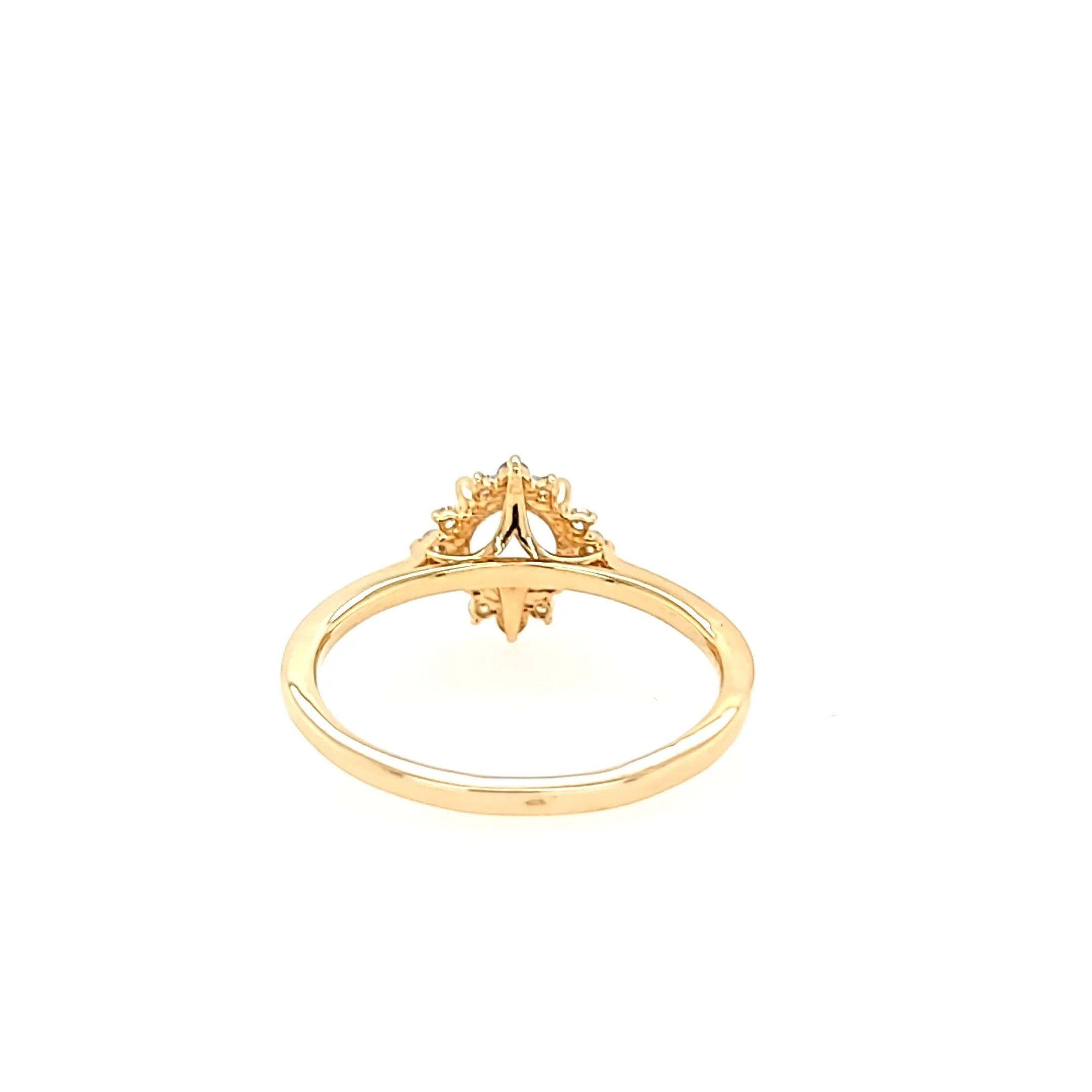 14k Yellow Gold Aquamarine & Diamond Ring (I7004)