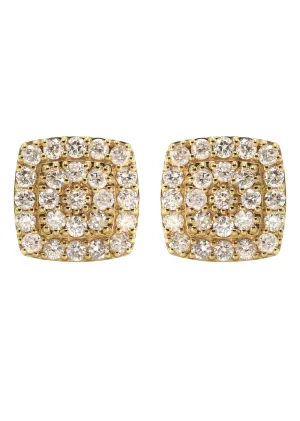 14K Yellow Gold Diamond Earrings For Men | 1.04 Carats | 2.91 Grams