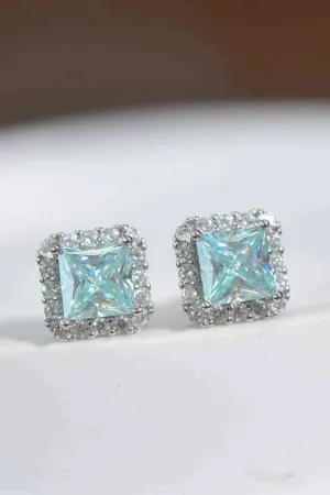 2 Carat Moissanite Square Earrings