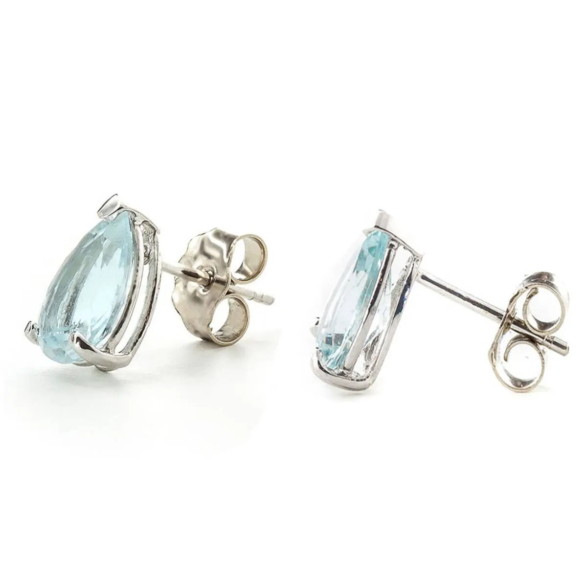 3.15 Carat 14K Solid White Gold Talk To Flowers Aquamarine Earrings