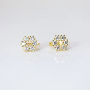 6mm Swarovski Crystal 14k Gold And Sterling Silver Floral Cartilage Hoop Earrings, Statement Earrings, Upper Helix Hoop Earrings.