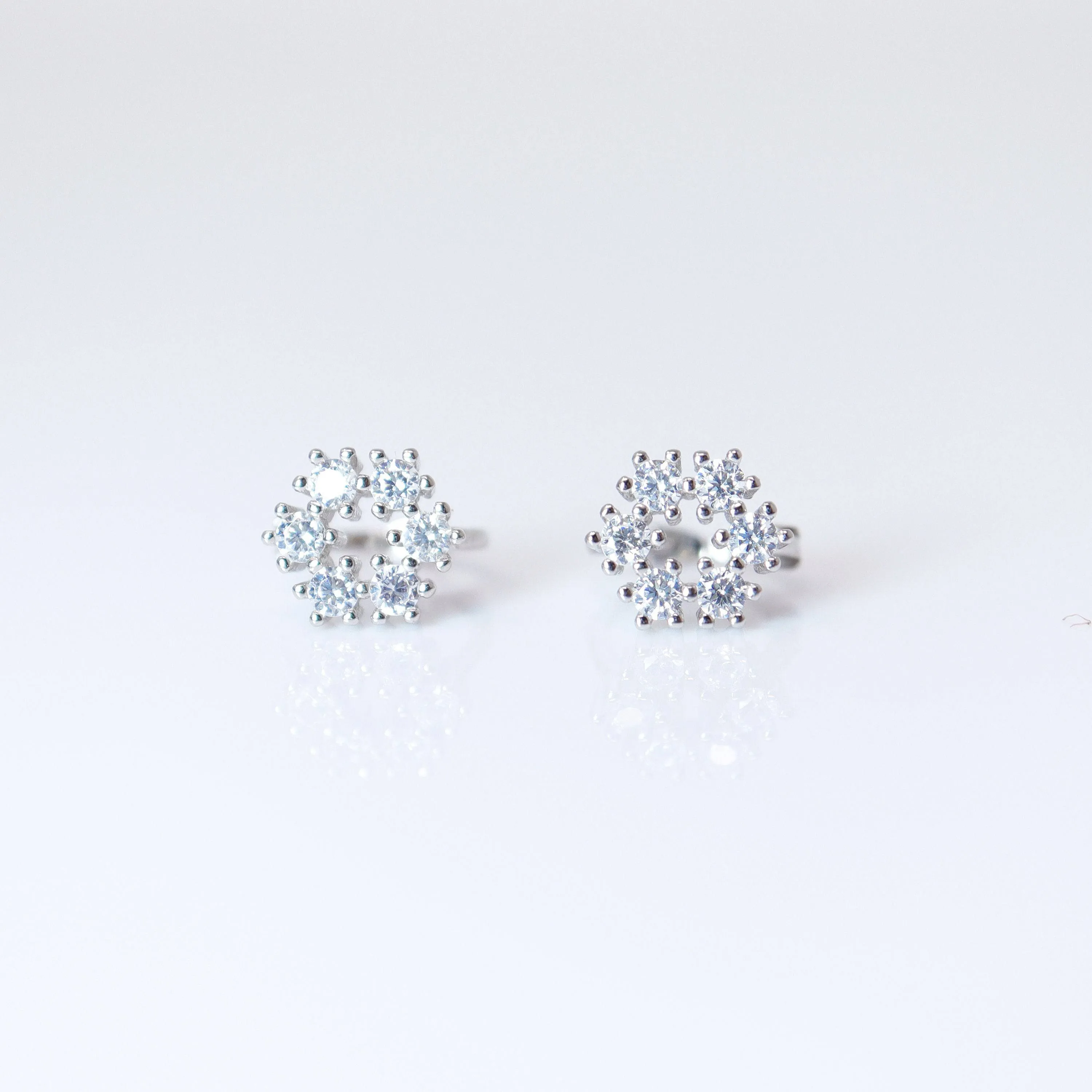 6mm Swarovski Crystal 14k Gold And Sterling Silver Floral Cartilage Hoop Earrings, Statement Earrings, Upper Helix Hoop Earrings.