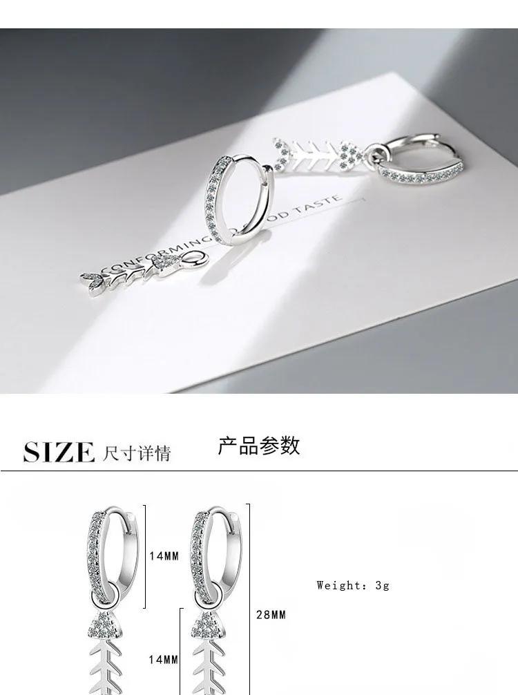 925 Scuba Sterling Silver Fish Bone Earrings