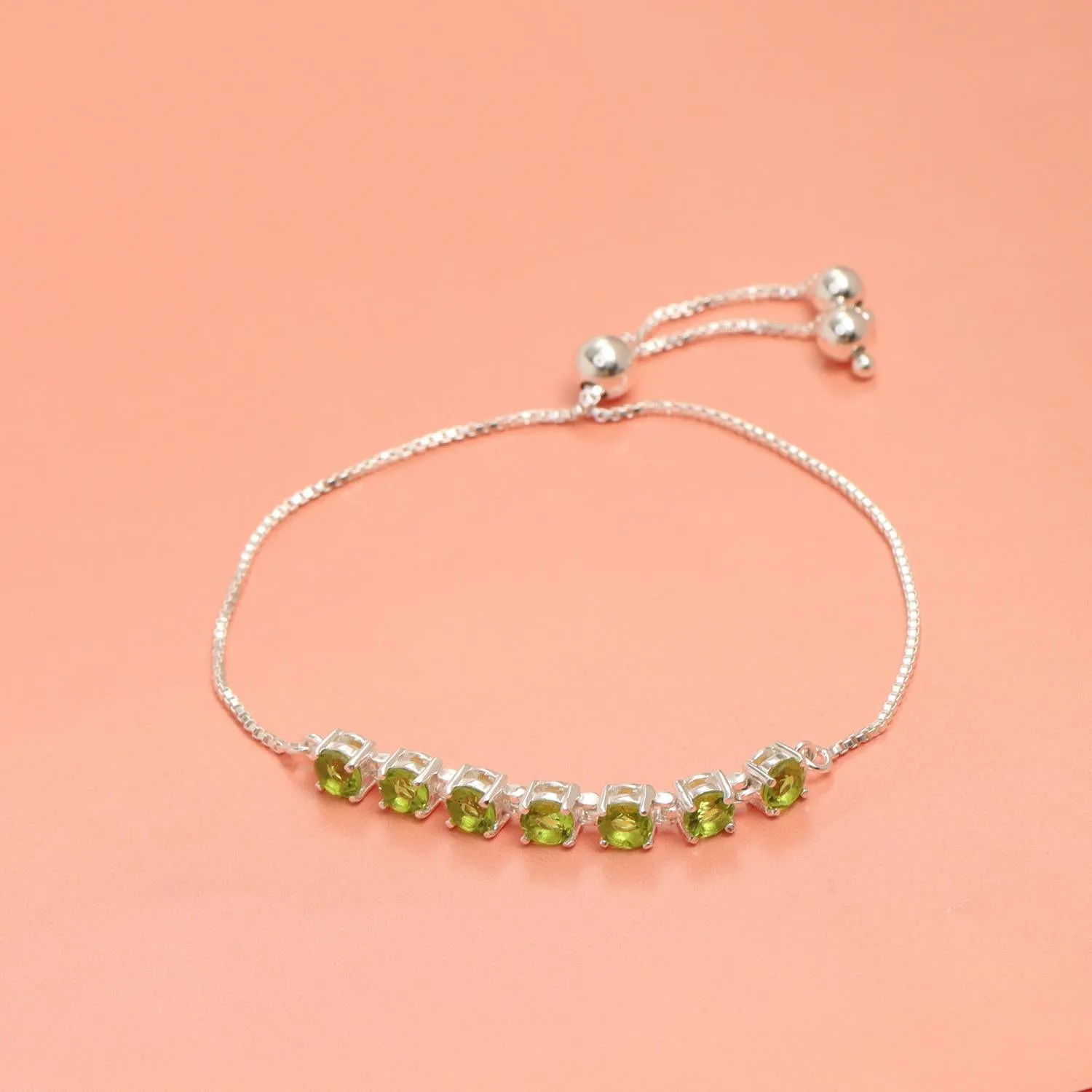 925 Sterling Silver Birthstone Adjustable Sliding Bolo Bracelets for Women and Girls