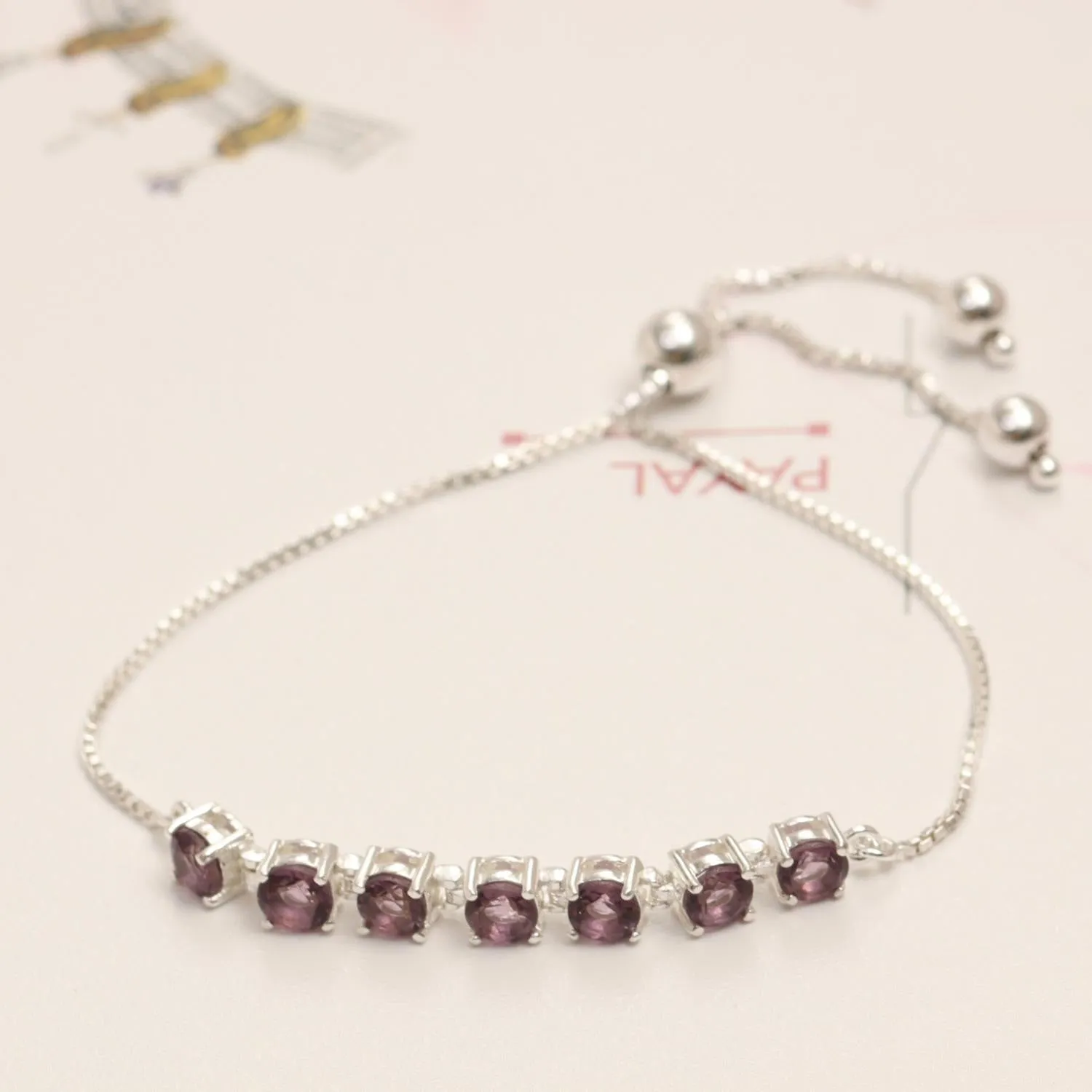 925 Sterling Silver Birthstone Adjustable Sliding Bolo Bracelets for Women and Girls