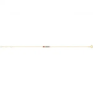 9ct Yellow Gold Rainbow Bar Chain Bracelet