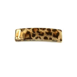 Acrylic Wide Barrette | Brown Leopard