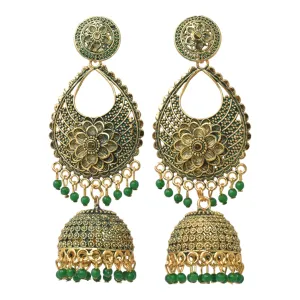 Antique Gold Bollywood Party Big Earrings