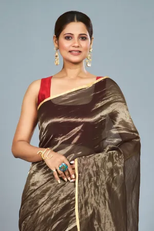 Antique gold tissue saree