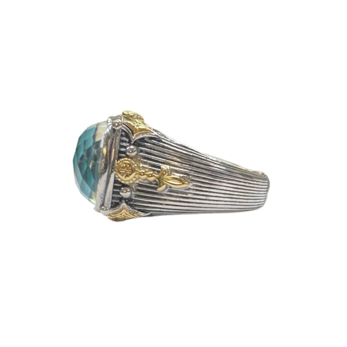 Aquamarine Mixed Metal Ring