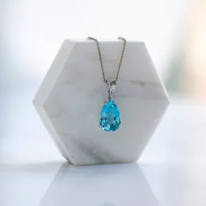 Aquamarine Pear Pendant