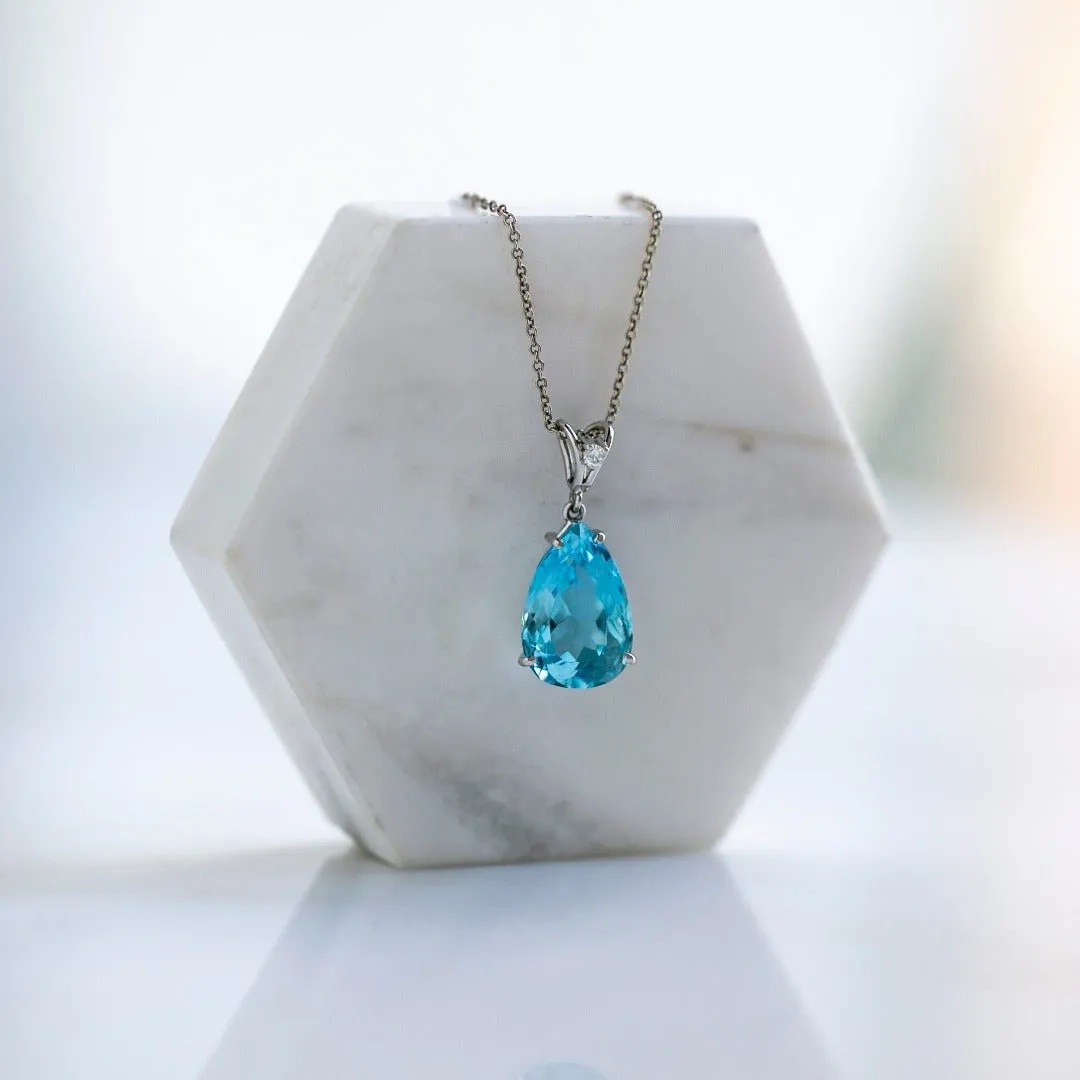 Aquamarine Pear Pendant