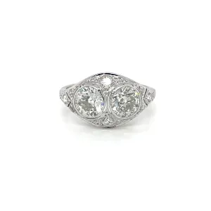 Art Deco 2.45 Carat Diamond Plaque Filigree Ring