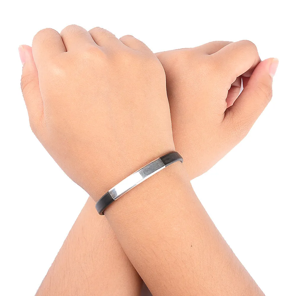 B1698LEATHER ID BRACELET FOR LADIES