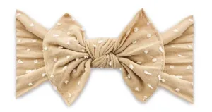Baby Bling Blush Shabby Dot Patterned Knot Headband