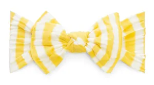 Baby Bling Mustard Stripe Patterned Knot Headband