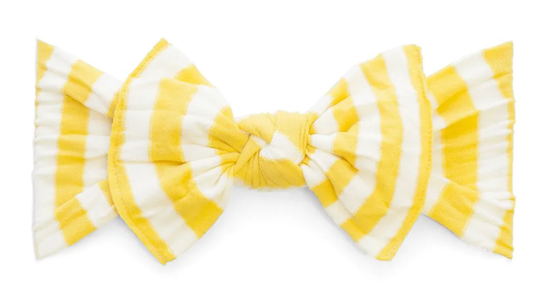 Baby Bling Mustard Stripe Patterned Knot Headband
