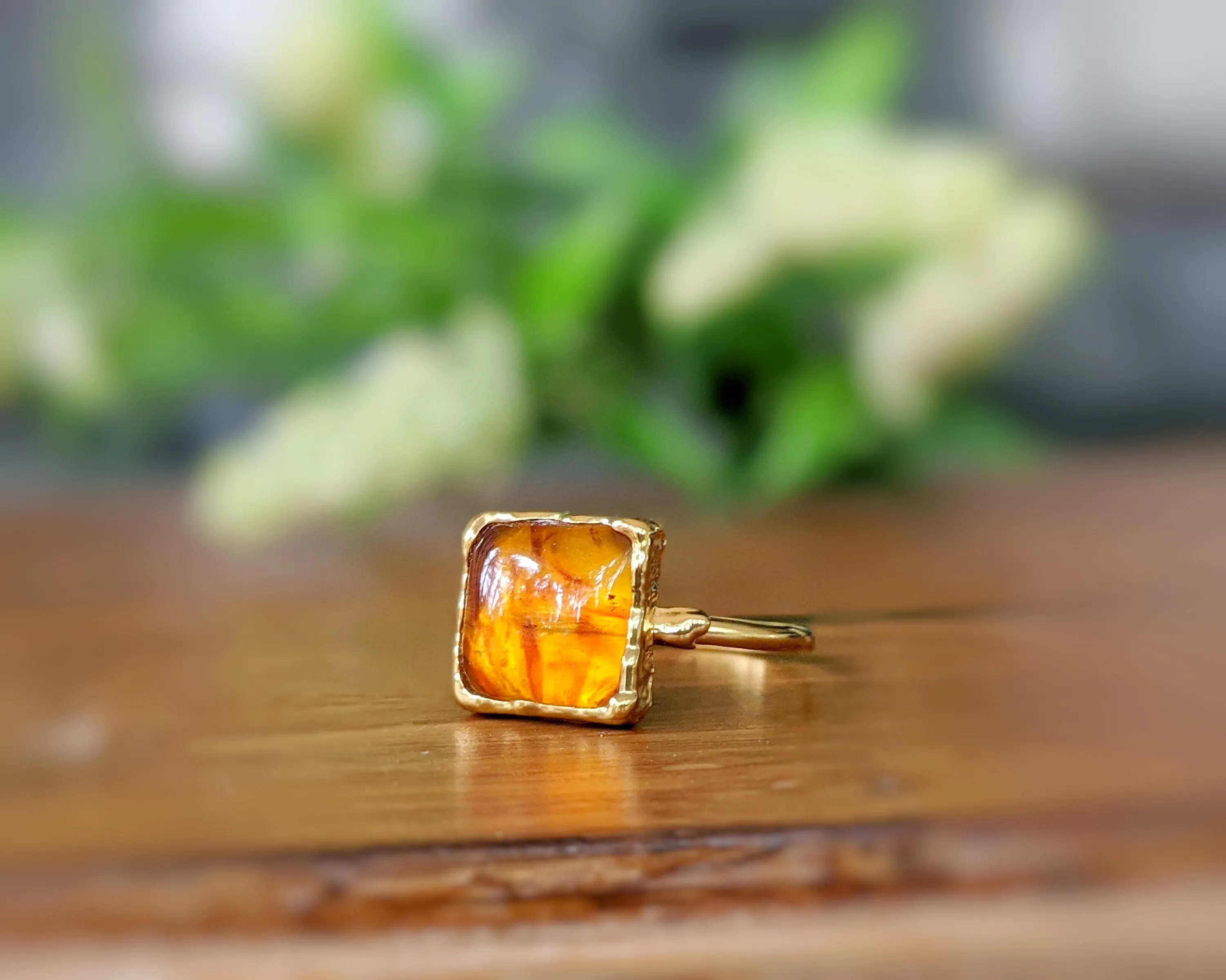 Baltic Amber Gold ring