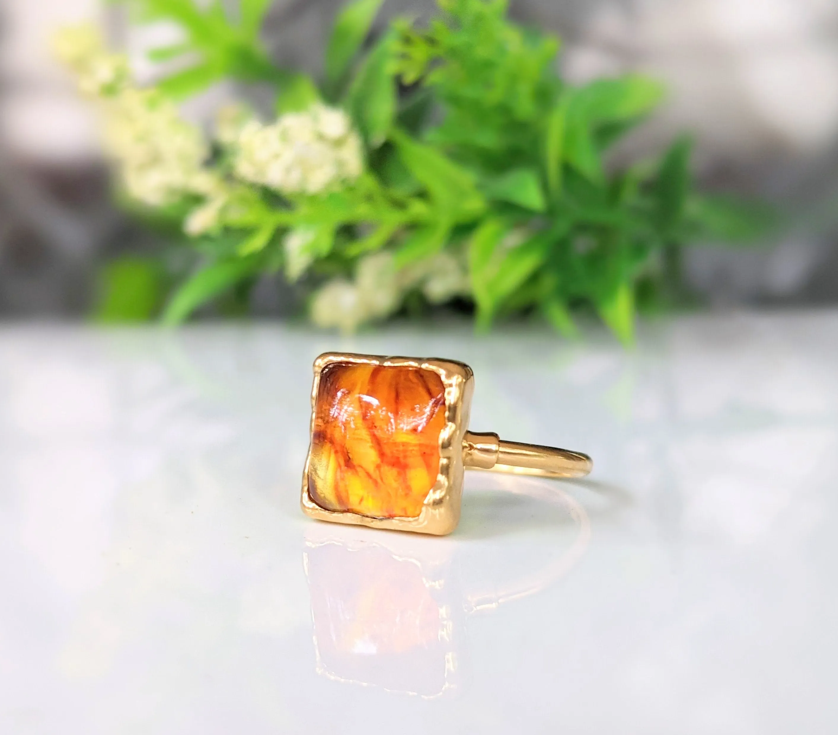 Baltic Amber Gold ring