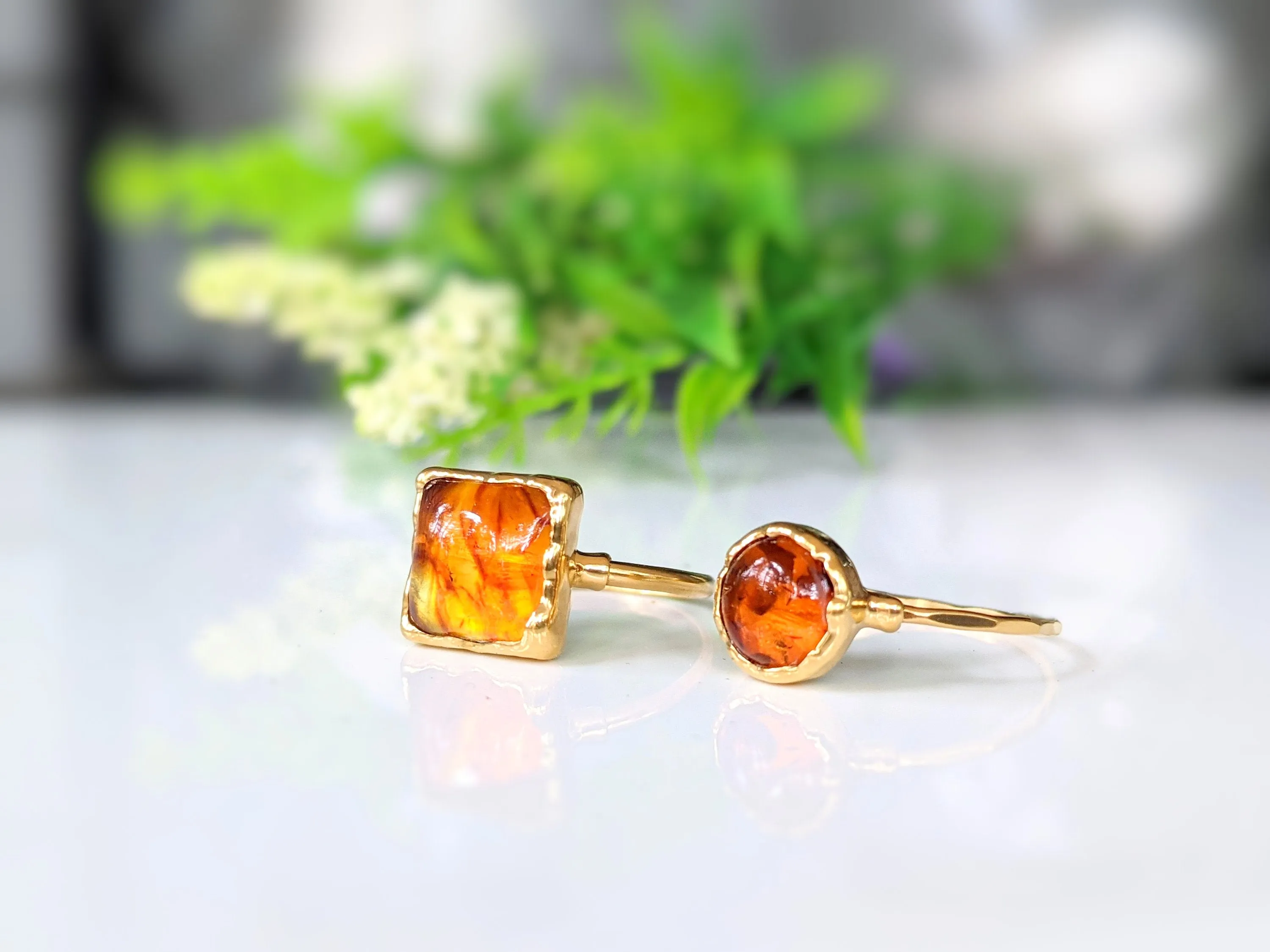 Baltic Amber Gold ring