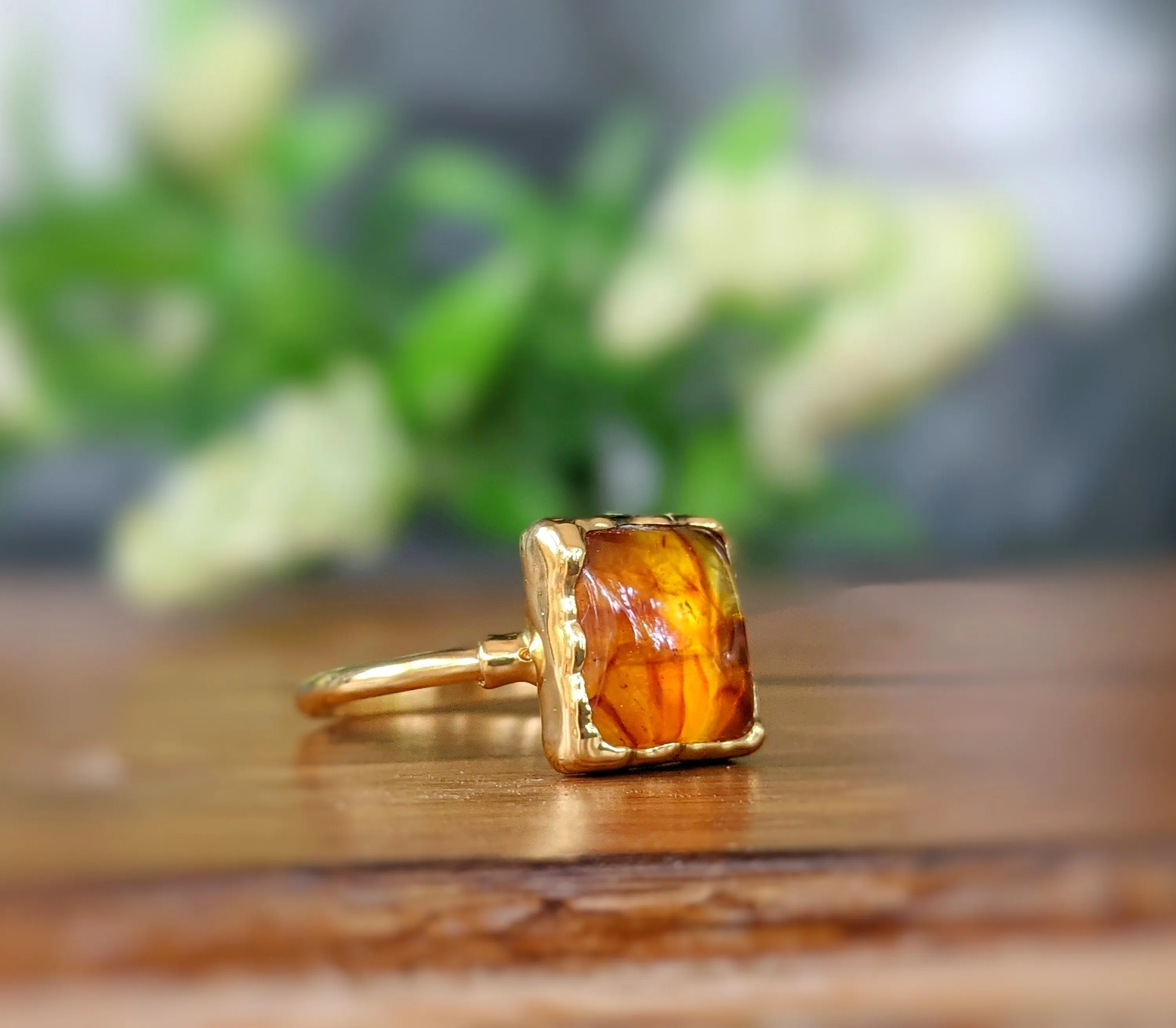 Baltic Amber Gold ring