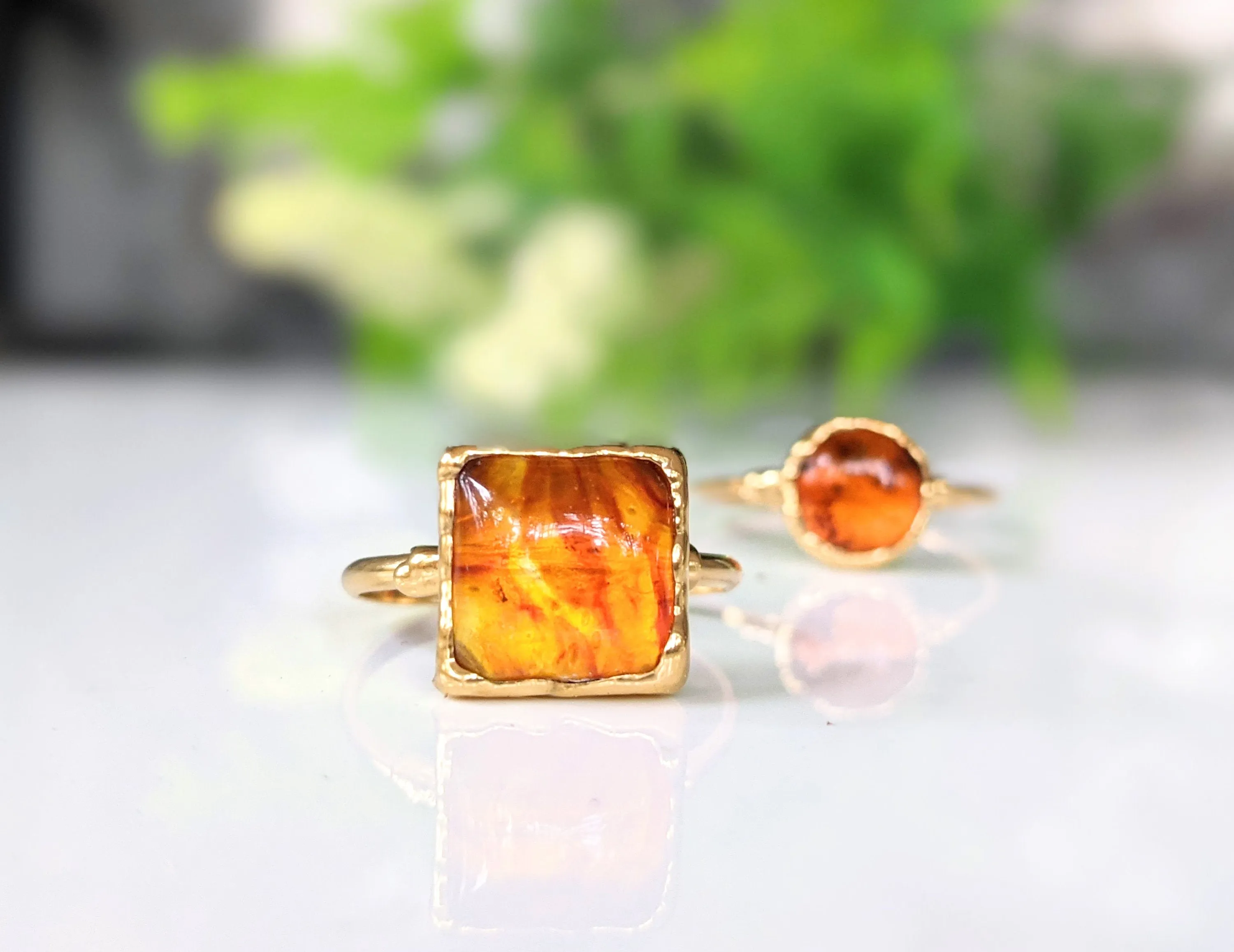 Baltic Amber Gold ring