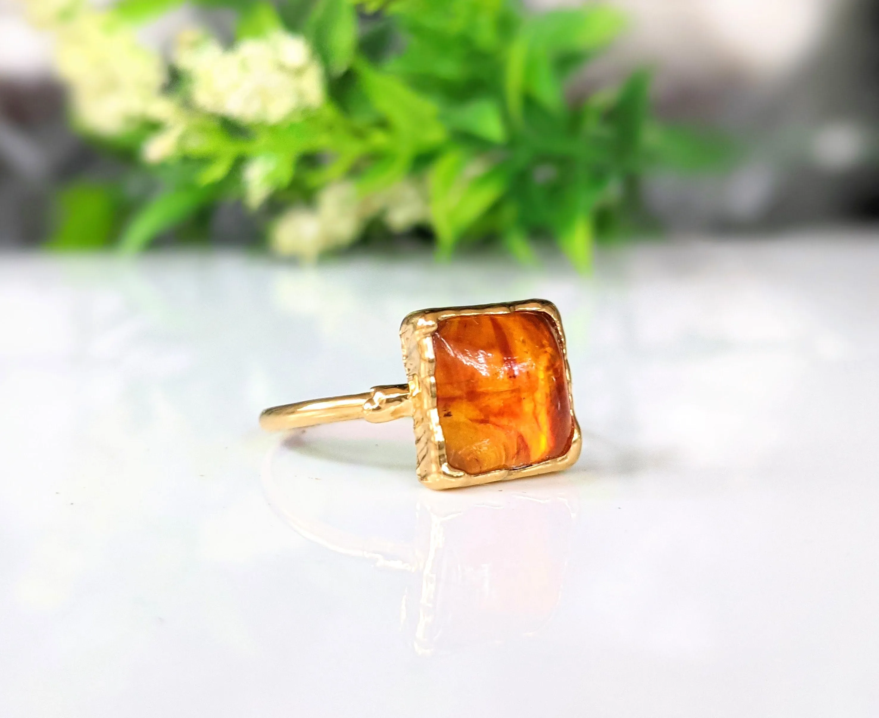 Baltic Amber Gold ring